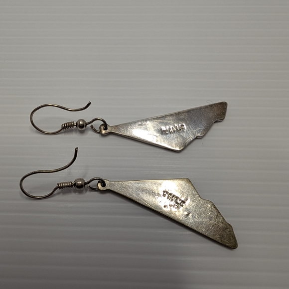 Vintage Taxco Silver and Abalone Shell Fan Earrings - Picture 12 of 16